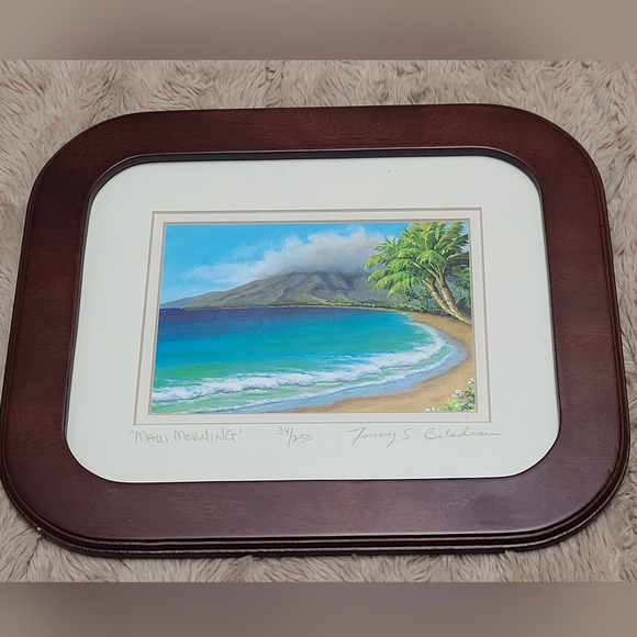 Vintage Other - Framed Tropical Landscape Art Print, Limited Print